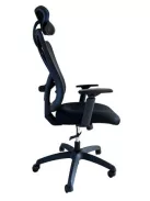 Irodai forgószék, szövetborítás, állítható dőlésszögű fejtámla, "Cope HU", fekete