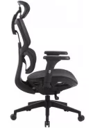 Irodai forgószék, hálós ülőlap és háttámla, fekete műanyag lábkereszt, "Humantech", fekete