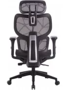 Irodai forgószék, hálós ülőlap és háttámla, fekete műanyag lábkereszt, "Humantech", fekete