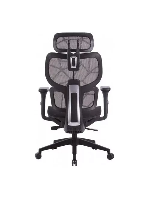 Irodai forgószék, hálós ülőlap és háttámla, fekete műanyag lábkereszt, "Humantech", fekete