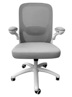   Irodai forgószék, szürke hálós háttámla, szövet ülőlap, fehér műanyag váz és lábkereszt,"Kea"