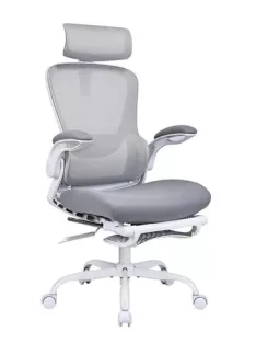   Főnöki szék, fejtámlával szövetborítás, hálós háttámla, "Bilberry", fehér