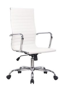   Irodai forgószék, textilbőrborítás, króm lábkereszt, 2 db/csomag, "Preston", fehér