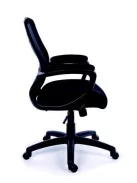 MAYAH Irodai szék, karfás, fekete szövetborítás, hálós háttámla, fekete lábkereszt, MAYAH "Smart"