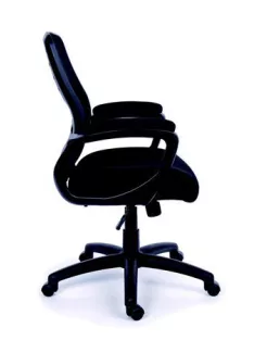   MAYAH Irodai szék, karfás, fekete szövetborítás, hálós háttámla, fekete lábkereszt, MAYAH "Smart"