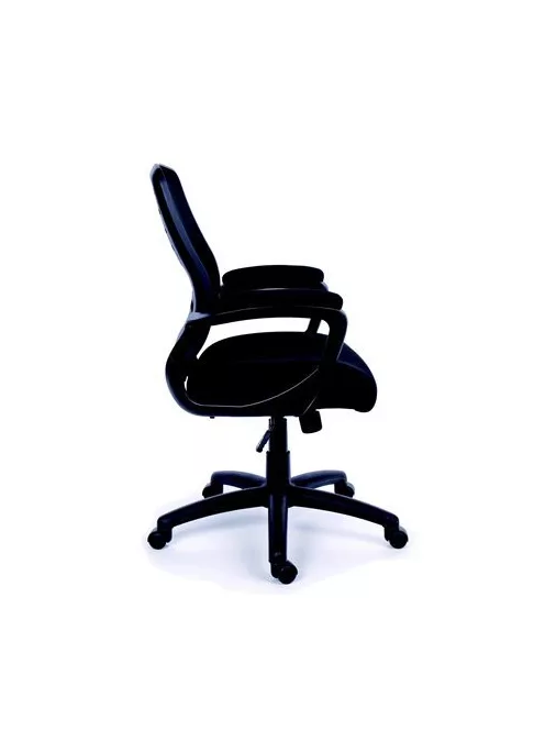 MAYAH Irodai szék, karfás, fekete szövetborítás, hálós háttámla, fekete lábkereszt, MAYAH "Smart"