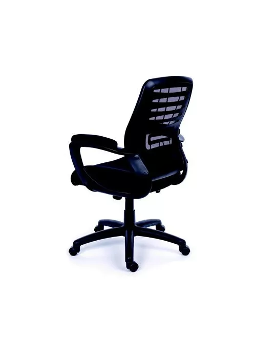 MAYAH Irodai szék, karfás, fekete szövetborítás, hálós háttámla, fekete lábkereszt, MAYAH "Smart"