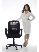 MAYAH Irodai szék, karfás, fekete szövetborítás, hálós háttámla, fekete lábkereszt, MAYAH "Smart"