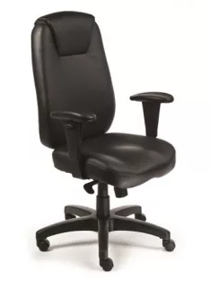   MAYAH Főnöki szék, szinkronmechanikával, fekete bonded bőrborítás, fekete lábkereszt, MAYAH "Grand Chief"