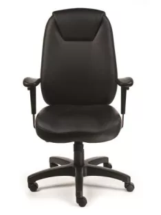   MAYAH Főnöki szék, szinkronmechanikával, fekete bonded bőrborítás, fekete lábkereszt, MAYAH "Grand Chief"