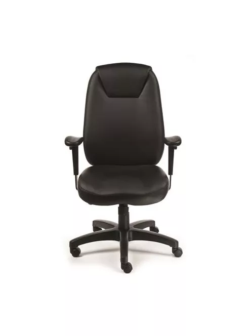 MAYAH Főnöki szék, szinkronmechanikával, fekete bonded bőrborítás, fekete lábkereszt, MAYAH "Grand Chief"