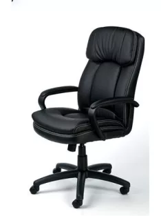   MAYAH Főnöki szék, hintamechanikával, fekete műbőrborítás, fekete lábkereszt, MAYAH "Duke"