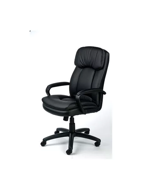 MAYAH Főnöki szék, hintamechanikával, fekete műbőrborítás, fekete lábkereszt, MAYAH "Duke"