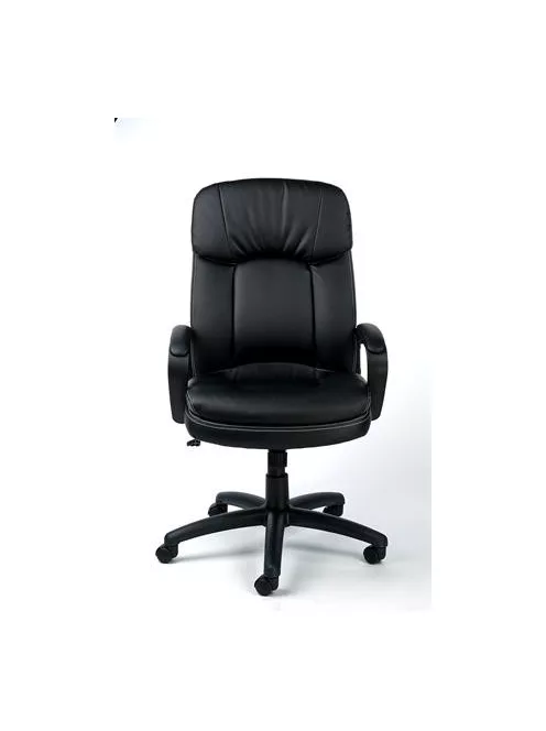 MAYAH Főnöki szék, hintamechanikával, fekete műbőrborítás, fekete lábkereszt, MAYAH "Duke"