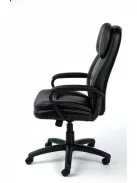 MAYAH Főnöki szék, hintamechanikával, fekete műbőrborítás, fekete lábkereszt, MAYAH "Duke"