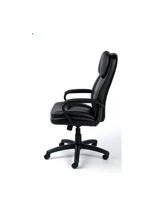 MAYAH Főnöki szék, hintamechanikával, fekete műbőrborítás, fekete lábkereszt, MAYAH "Duke"