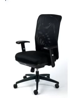   MAYAH Irodai szék, karfás, fekete szövetborítás, feszített hálós háttámla,fekete lábkereszt, MAYAH "Jumpy"