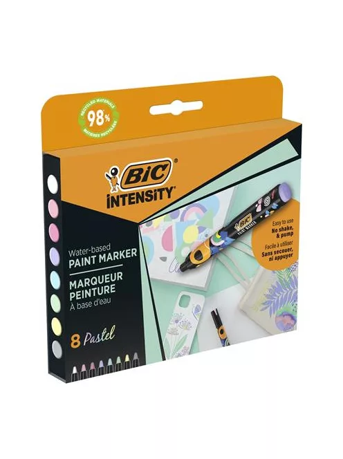 BIC Dekormarker készlet, 1,5 - 2,3 mm, BIC "Paint marker", 8 különböző pasztell szín