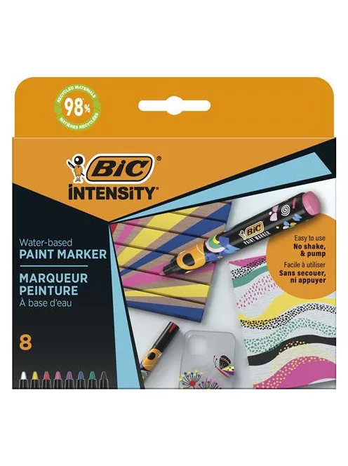 BIC Dekormarker készlet, 1,5 - 2,3 mm, BIC "Paint marker", 8 különböző élénk szín