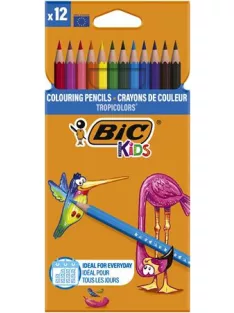   BIC Színes ceruza készlet, BIC KIDS "Tropicolors", 12 különböző szín