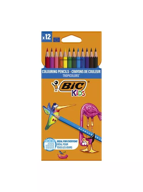BIC Színes ceruza készlet, BIC KIDS "Tropicolors", 12 különböző szín