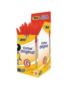 BIC Golyóstoll, 0,32 mm, kupakos, BIC "Cristal Original", piros