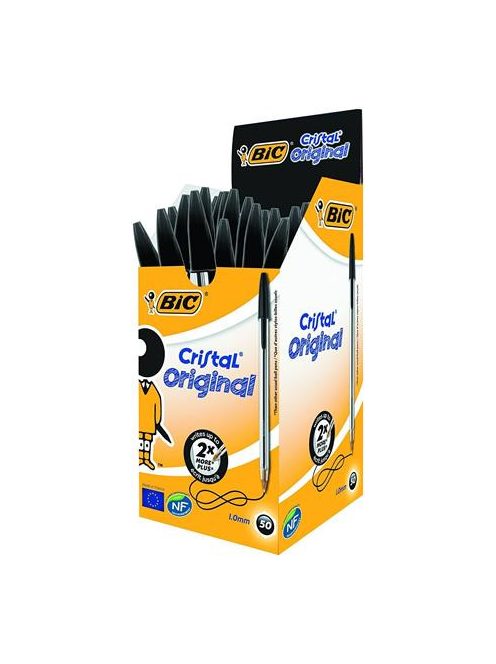 BIC Golyóstoll, 0,32 mm, kupakos, BIC "Cristal Original", fekete