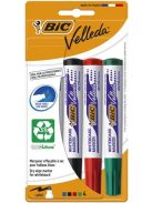 BIC Flipchart- és táblamarker készlet, 1,4 mm, kúpos, BIC" Velleda ecolutions", 4 különböző szín