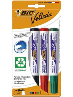   BIC Flipchart- és táblamarker készlet, 1,4 mm, kúpos, BIC" Velleda ecolutions", 4 különböző szín