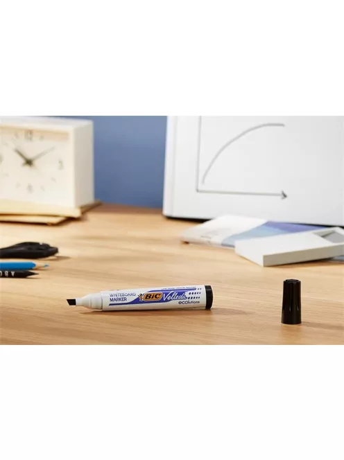 BIC Flipchart- és táblamarker, 1,1-5,6 mm, vágott, BIC "Velleda ecolutions", fekete
