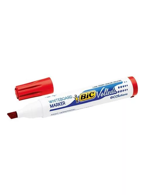 BIC Flipchart- és táblamarker, 1,1-5,6 mm, vágott, BIC "Velleda ecolutions", piros