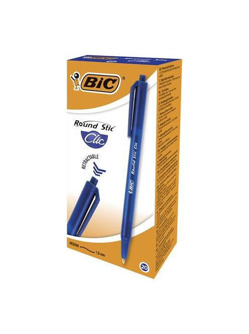 BIC Golyóstoll, 0,32 mm, nyomógombos, BIC "Round Stic Clic", kék