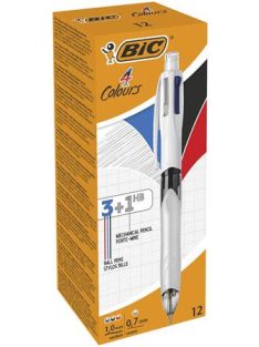   BIC Golyóstoll, háromszínű, nyomósirónnal egyben, BIC "4 Colours"