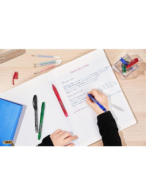 BIC Rollertoll, törölhető, 0,35 mm, kupakos, BIC "Gel-ocity Illusion", fekete