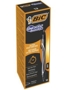   BIC Zseléstoll, 0,3 mm, nyomógombos, BIC "Gel-ocity Quick Dry", fekete