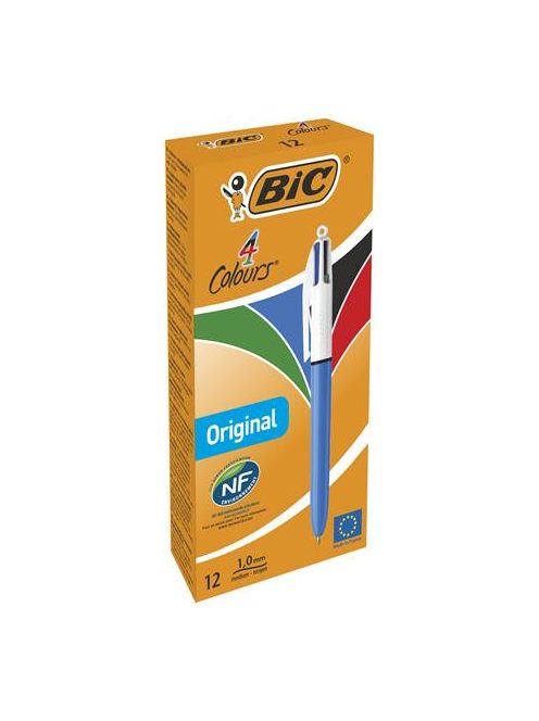 BIC Golyóstoll, 0,32 mm, nyomógombos, négyszínű, BIC "4 Colours Original"