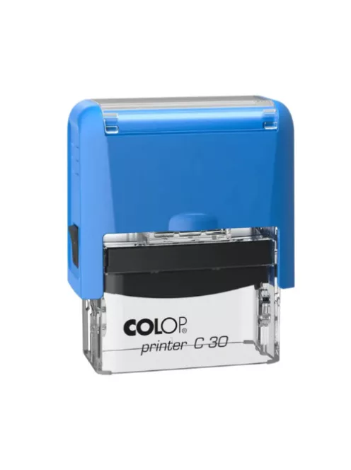 Colop Colop Szövegbélyegző Printer C30 kék átlátszó ház kék párnával 18x47 mm