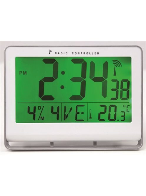 ALBA Falióra, rádióvezérlésű, LCD kijelzős, 22x20 cm, ALBA "Horlcdneo", ezüst