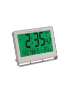 ALBA Falióra, rádióvezérlésű, LCD kijelzős, 22x20 cm, ALBA "Horlcdneo", ezüst