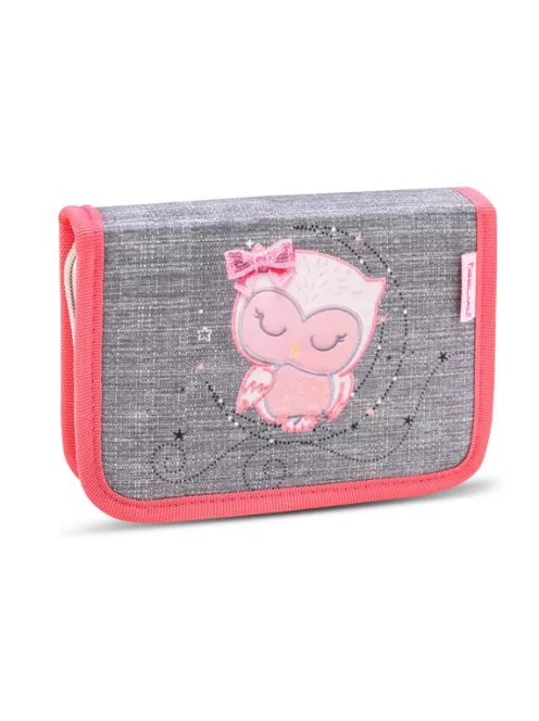 BELMIL Tolltartó, klapnis, cipzáras, BELMIL "Little Owl", szürke-barack, bagoly