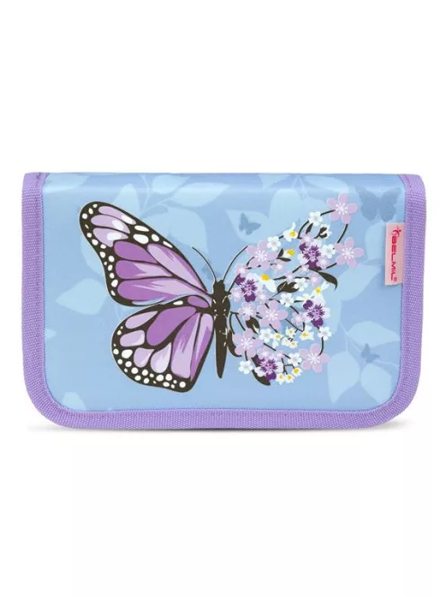 BELMIL Tolltartó, klapnis, cipzáras, BELMIL "Purple Blue Butterfly", lila, pillangó