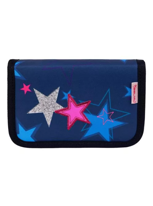 BELMIL Tolltartó, klapnis, cipzáras, BELMIL "Sparkling Star", kék, csillagok