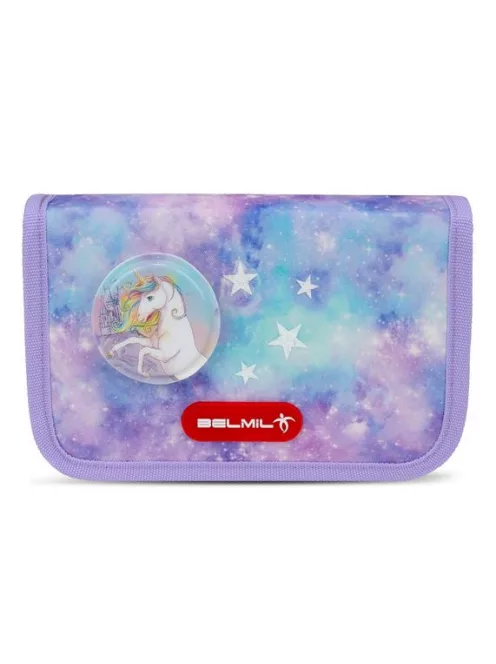 BELMIL Tolltartó, klapnis, cipzáras, BELMIL "Diamond Unicorn", lila, unikornis