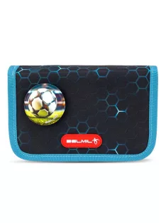   BELMIL Tolltartó, klapnis, cipzáras, BELMIL "Kick the Ball", fekete- kék, foci