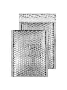   BLAKE Légpárnás tasak, C5+, 250x180 mm, BLAKE, fényes ezüst