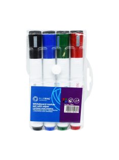   Táblamarker készlet, 3mm, mágneses, törlővel multifunkciós kerek Bluering®, 4 klf. szín 