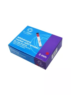   Táblamarker 3mm, mágneses, táblatörlővel multifunkciós Bluering® piros