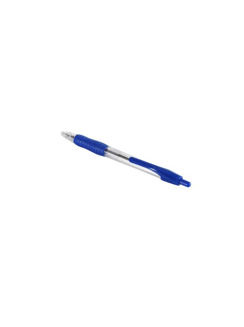 Golyóstoll 0,7mm, nyomógombos, gumírozott fogórész, kék átlátszó test, Bluering® R2, írásszín kék