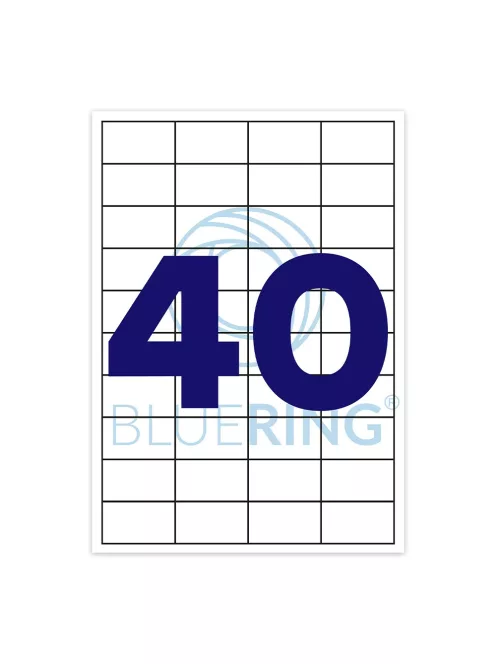 Etikett címke, 52,5x29,7mm, 100 lap, 40 címke/lap Bluering®