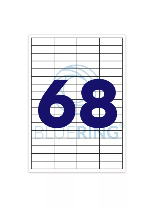 Etikett címke, 48,5x16,9mm, 100 lap, 68 címke/lap Bluering®